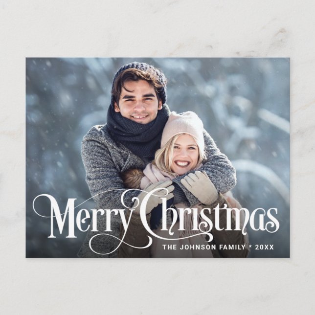 Carte de vœux photo de Noël moderne Joyeux Noël (Devant)