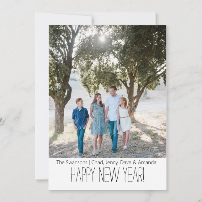 Carte de vœux photo de Nouvel An Joyeux et Lumineu (Devant)