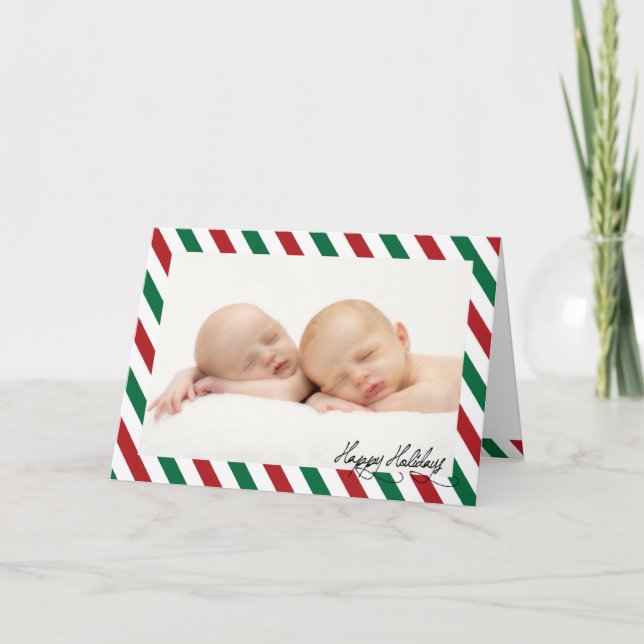 Carte de vœux photo de premier Noël Candy Cane (Devant)