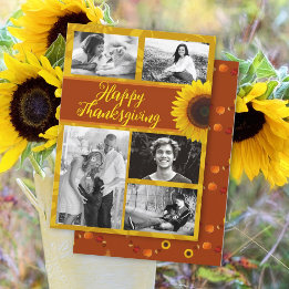 Carte de vœux photo de Thanksgiving Tournesol Cinq