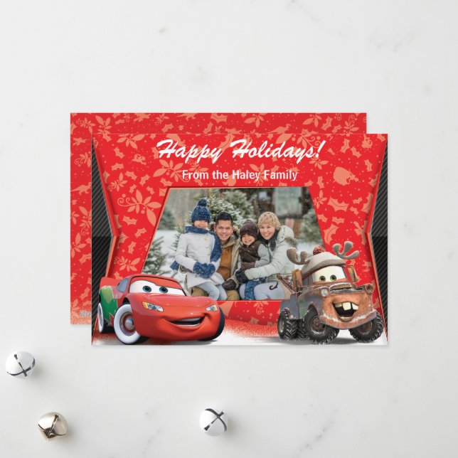 Carte de voeux photo de vacances de Cars (Devant/Arrière en situation)
