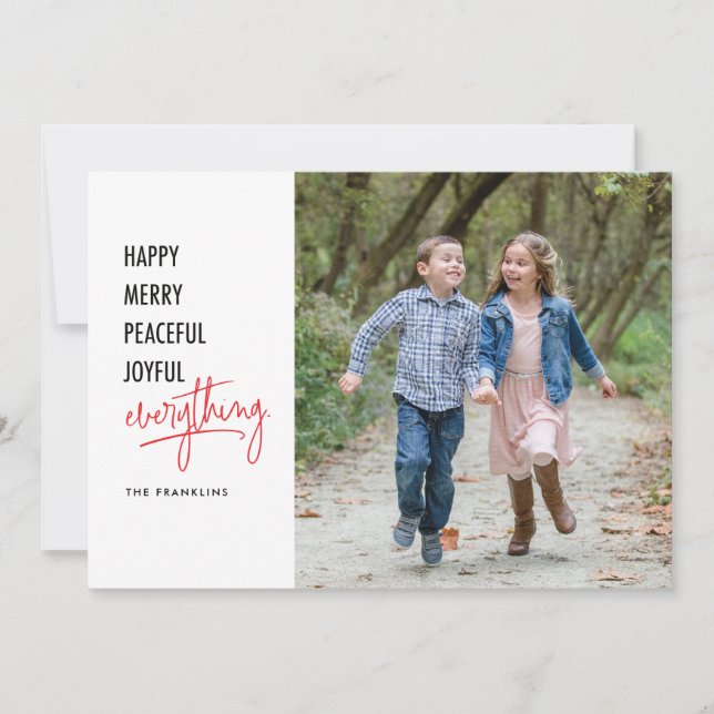 Carte de vœux photo de vacances Happy Everything 5 (Devant)