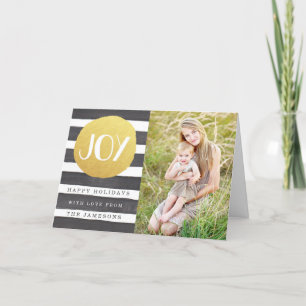 Carte de voeux photo de vacances Joyous Stripes
