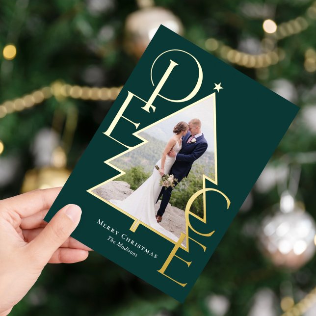 Carte de vœux photo de vacances moderne avec feuil (Créateur téléchargé)