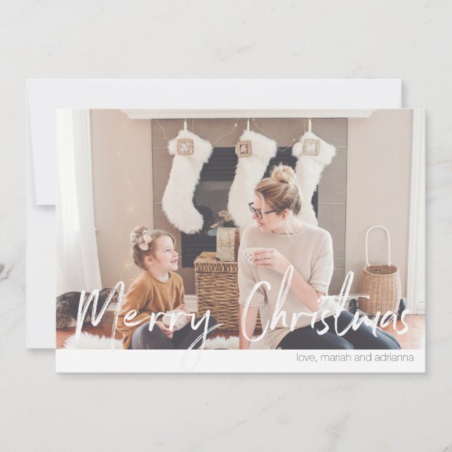 Carte de vœux photo d'écriture manuscrite moderne  (Devant)