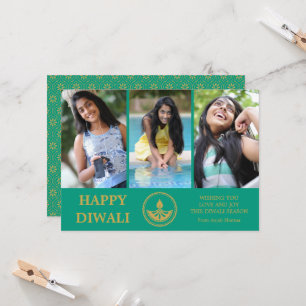 Carte de voeux photo Diwali - Couleur personnalisé