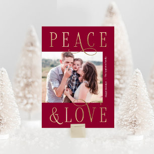 Carte de vœux photo éditable Loving Peace pour les