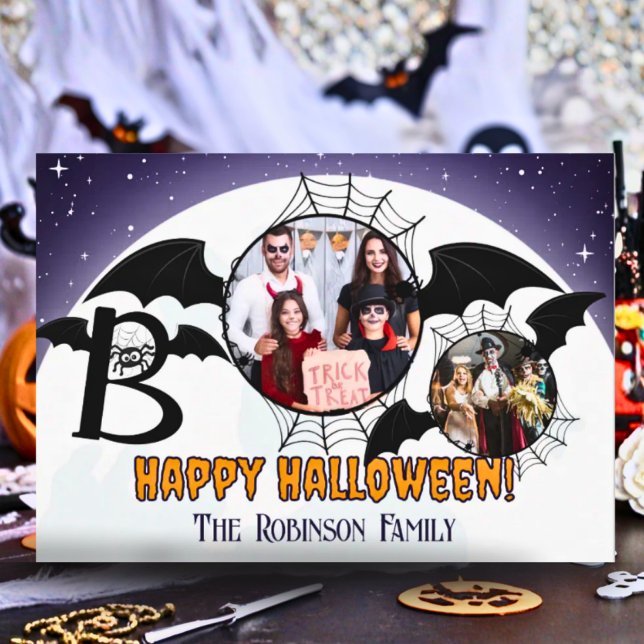 Carte de voeux photo en collage Halloween amusant (Créateur téléchargé)