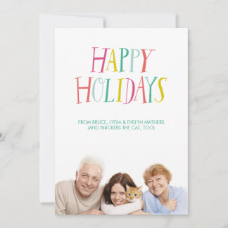 Carte de vœux photo "Joyeuses Fêtes" en lettrage m