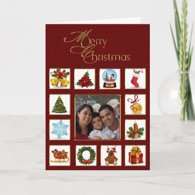 Carte de voeux photo Joyeux Noël (Devant)