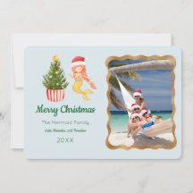Carte de voeux photo Mermaid Joyeux Noël
