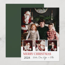 Carte de vœux photo minimaliste avec 4 photos