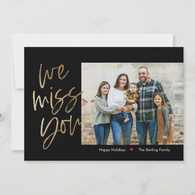 Carte de voeux photo modifiable 'Missing You' pour (Devant)