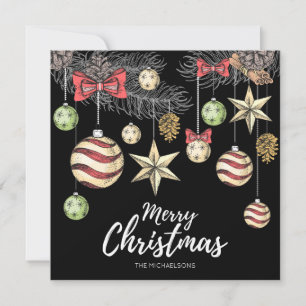 CARTE DE VOEUX PHOTO   Ornements Vintage