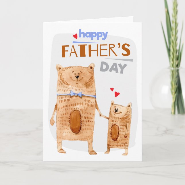 Carte de voeux photo père ours (Devant)