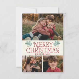 Carte de vœux photo personnalisable vintage Joyeux