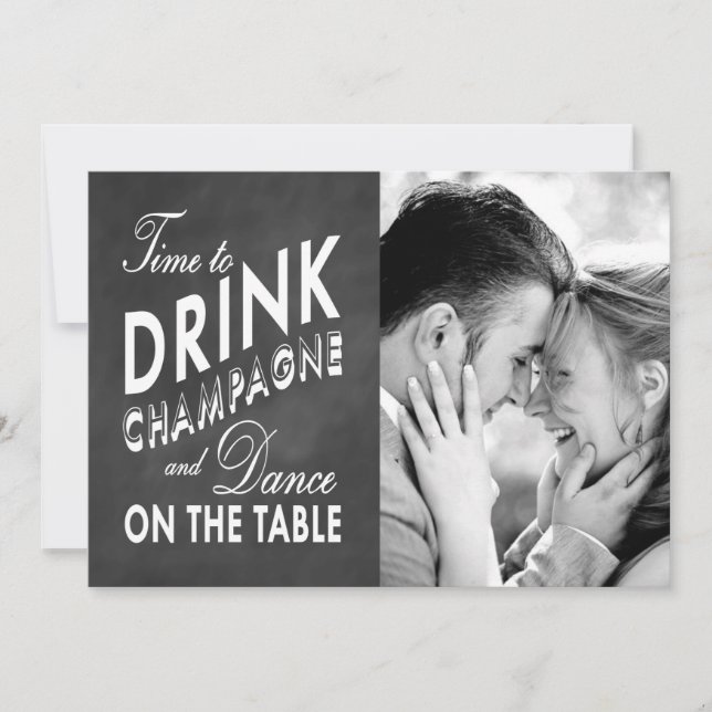 Carte de vœux photo pour boire du champagne (Devant)