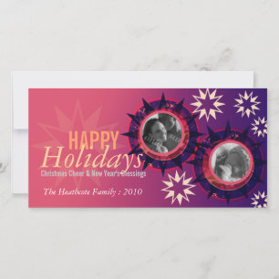 Carte de voeux photo pour le Nouvel An Purple Pink