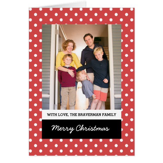 Carte de voeux photo Red Sweet Polka Dot Holiday (Devant)