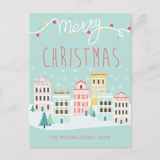 CARTE DE VOEUX PHOTO | Scène de Noël en ville (Devant)