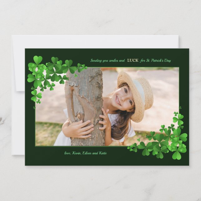 Carte de voeux photo Shamrock (Devant)