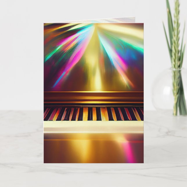 Carte de vœux piano, clavier (Devant)
