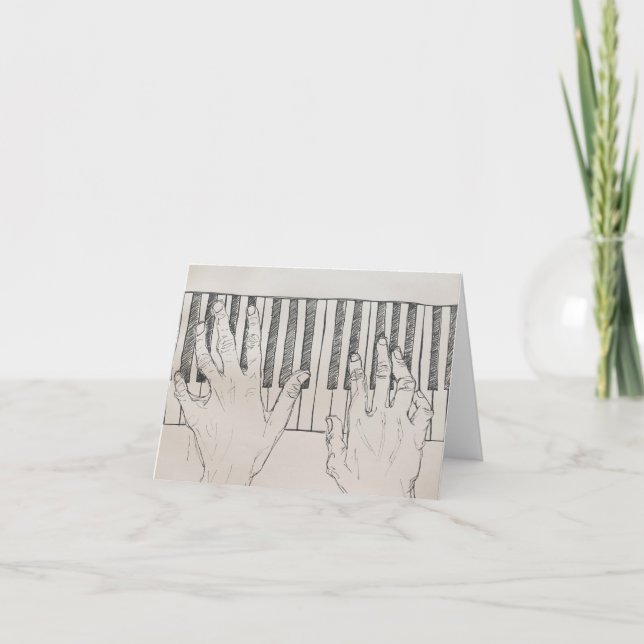 Carte de voeux Piano Hands Sketch (Devant)