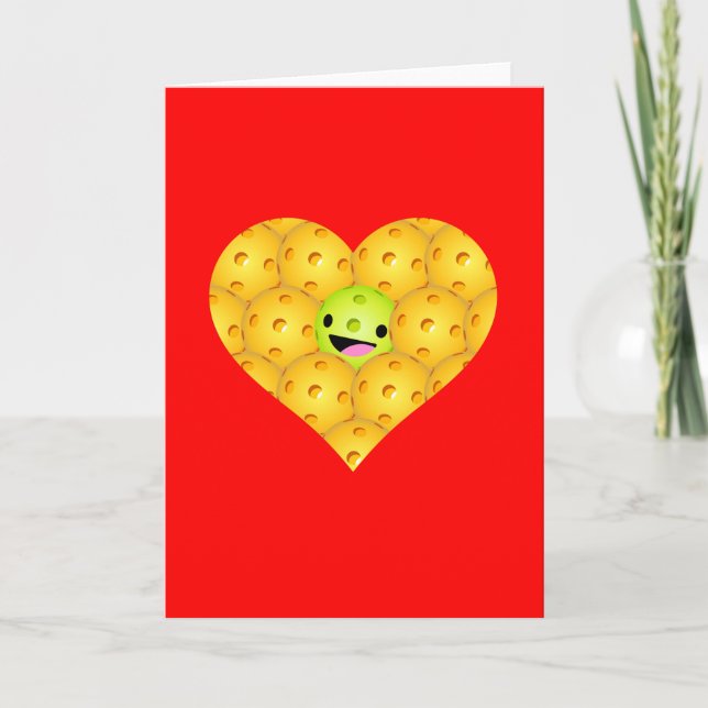 Carte de voeux - Pickleball Happy Heart Love (Devant)