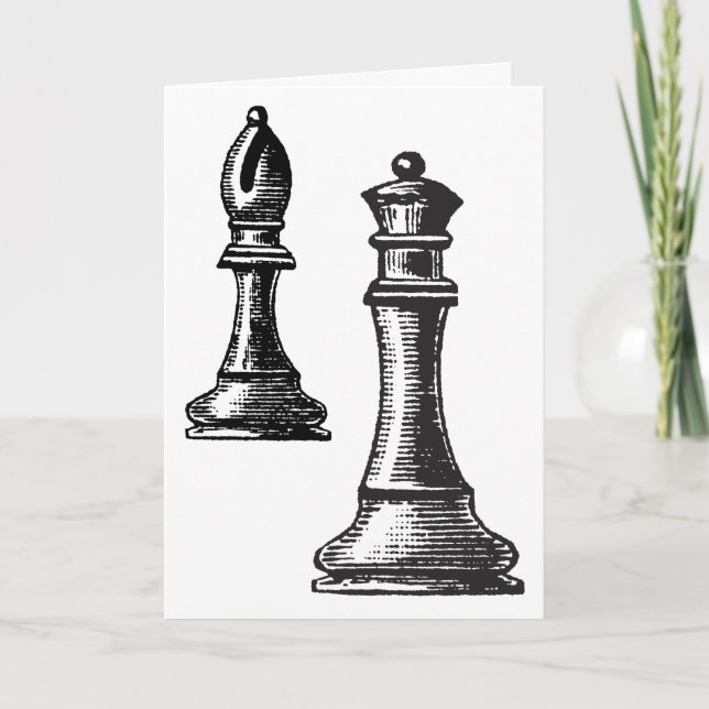 Carte de voeux pièce d'échecs, vierge à chaque occ (Devant)