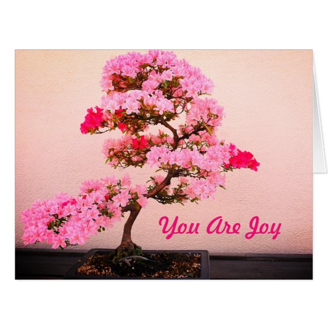 Carte de voeux Pink Bonsai Tree (Devant horizontal)