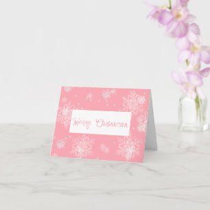 Carte de voeux Pink Christmas Snowflakes