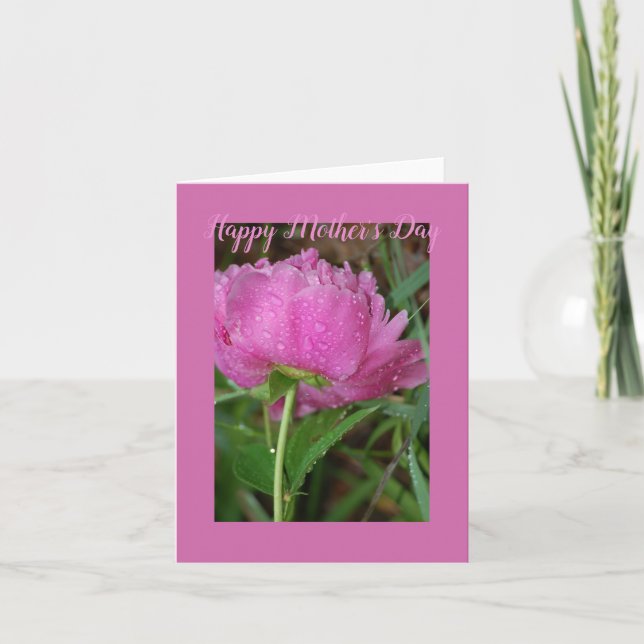 Carte de voeux Pink Peony pliée (Devant)