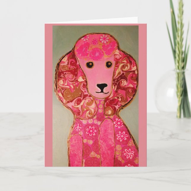 Carte de voeux Pink Poodle (Devant)