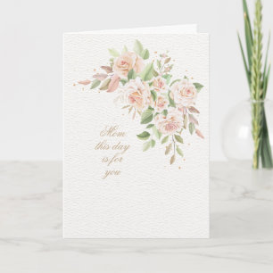 Carte de voeux Pink Rose Crescent pour la fête des