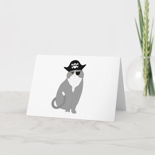 Carte de voeux Pirate Cat (Devant)