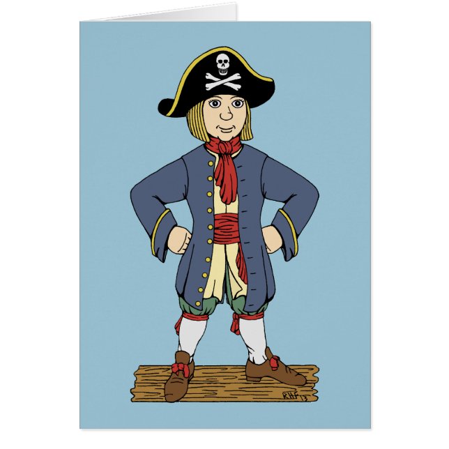 Carte de voeux Pirate Mignonne (Devant)
