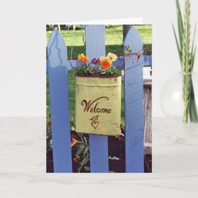 Carte de voeux : Plante "Bienvenue" sur Fence_ (Devant)