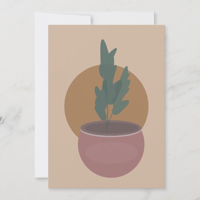 Carte de voeux Plante de la maison avec ton terreu (Devant)