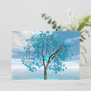 Carte de voeux Plat Arbre Bleu Crystal
