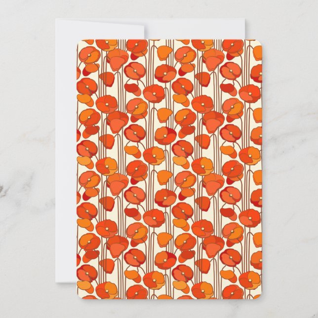 Carte de voeux plat Art nouveau Poppies (Devant)