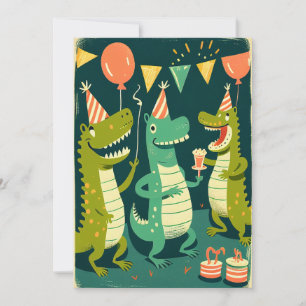 Carte de voeux Plat Crocodiles d'anniversaire