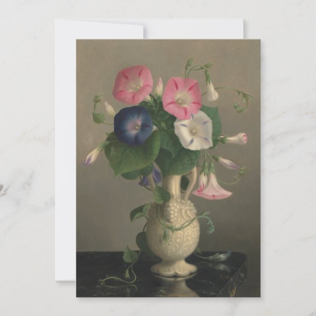 Carte de voeux plat de peinture à fleurs du matin (Devant)