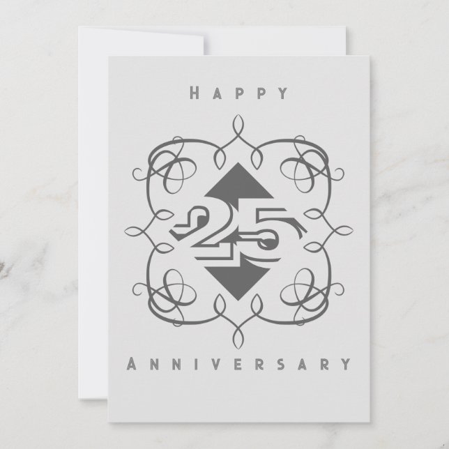 Carte de voeux plat du 25e anniversaire (Devant)
