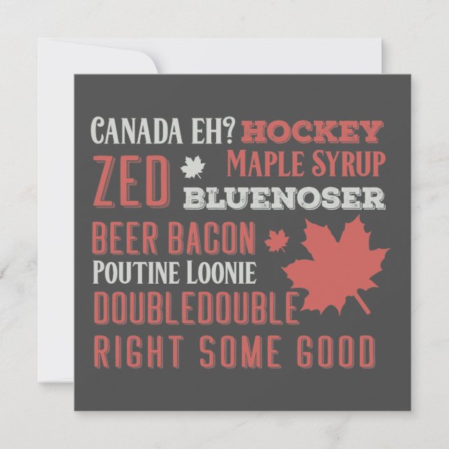 Carte de voeux plat du métro Canada Slang (Devant)