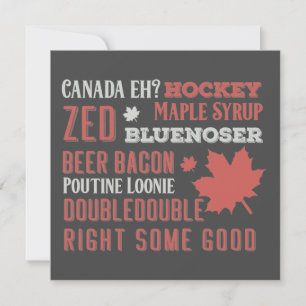 Carte de voeux plat du métro Canada Slang