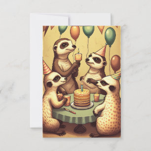 Carte de voeux plat pour la fête d'anniversaire Me