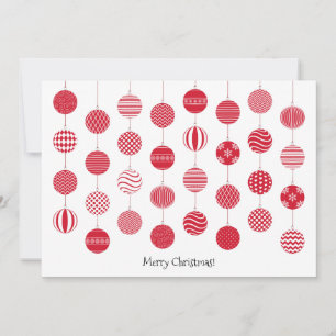 Carte de voeux plat Red Christmas Balls