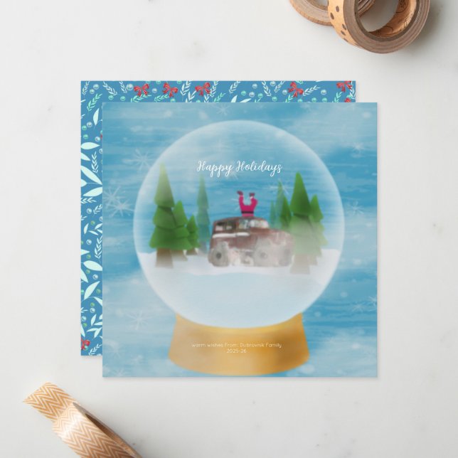 Carte de vœux plate (Devant/Arrière en situation)