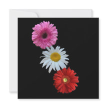 Carte de vœux plate à motif floral mixte coloré