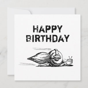 Carte de vœux plate anniversaire Rocket Snail